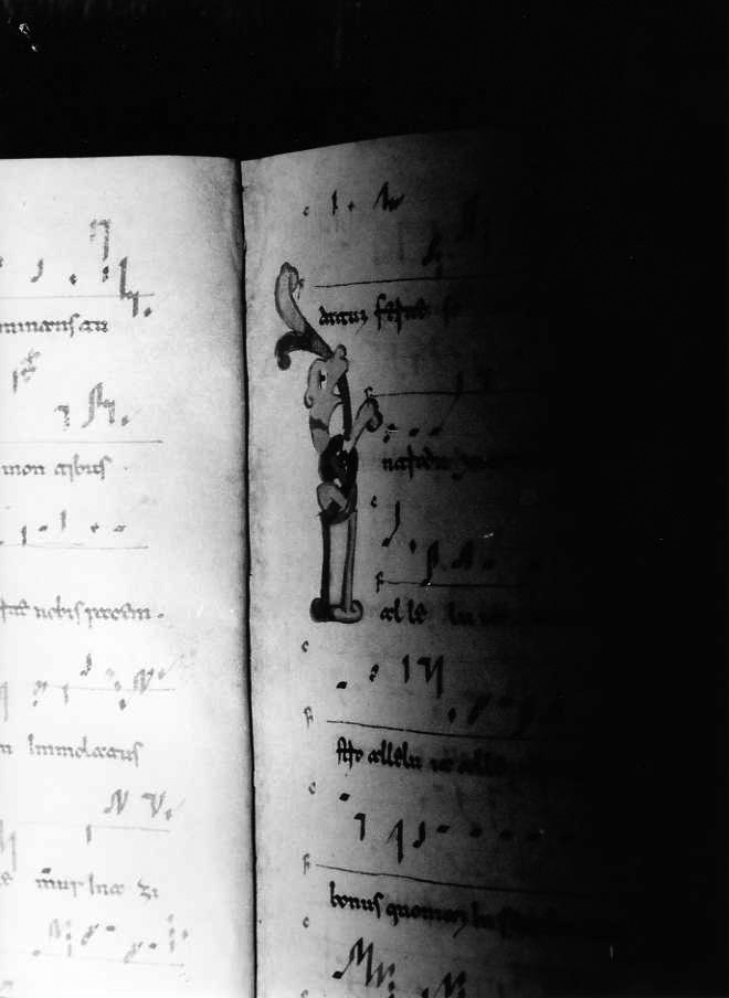 motivo decorativo zoomorfo (miniatura) - ambito cassinese (fine/inizio secc. XI/ XII)