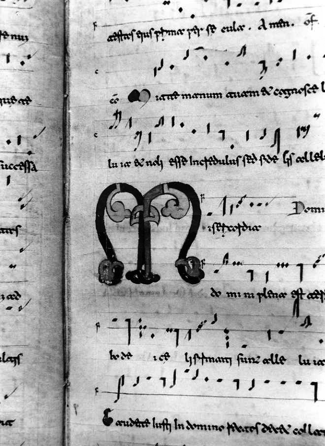 motivo decorativo zoomorfo (miniatura) - ambito cassinese (fine/inizio secc. XI/ XII)