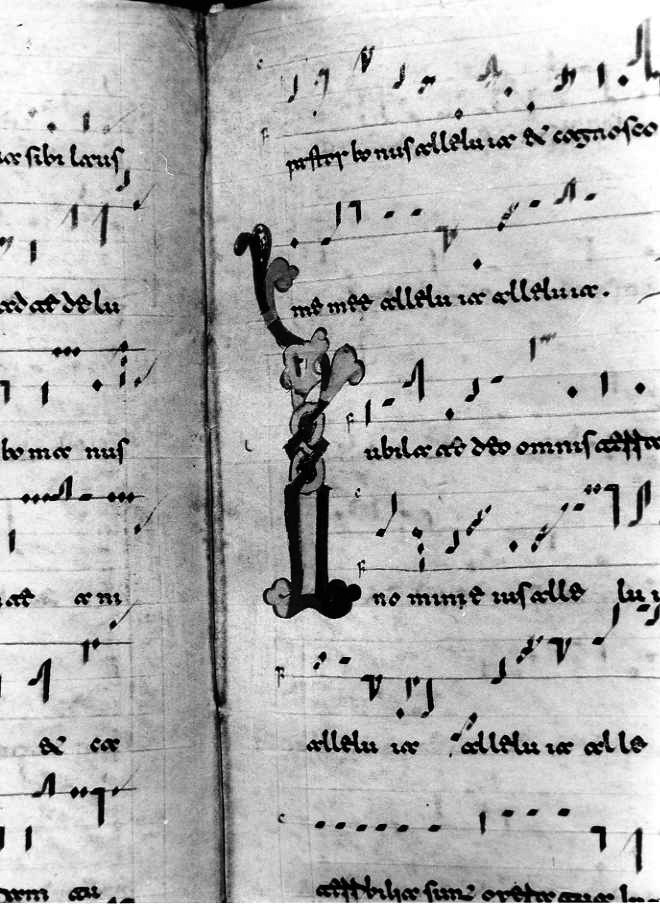 motivo decorativo zoomorfo (miniatura) - ambito cassinese (fine/inizio secc. XI/ XII)