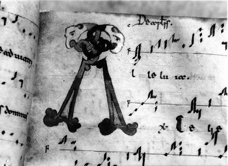 motivo decorativo zoomorfo (miniatura) - ambito cassinese (fine/inizio secc. XI/ XII)