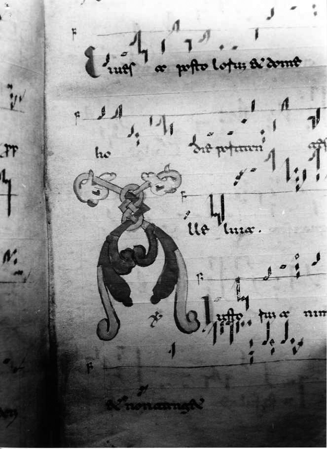 motivo decorativo zoomorfo (miniatura) - ambito cassinese (fine/inizio secc. XI/ XII)