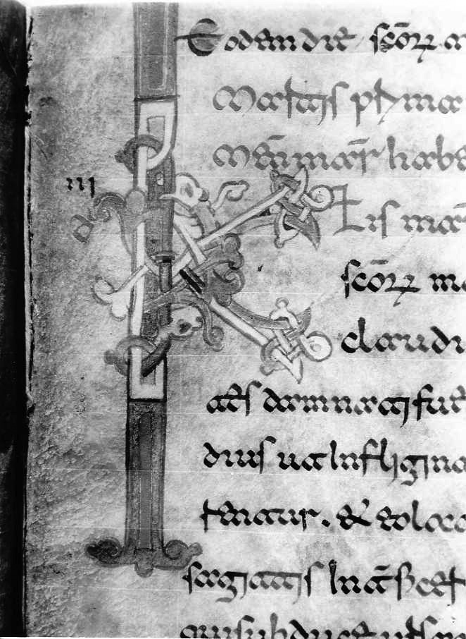 motivo decorativo a intreccio (miniatura) - ambito cassinese (fine sec. XII)