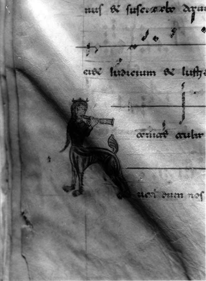 figura antropomorfa (miniatura) - ambito cassinese (fine/inizio secc. XII/ XIII)