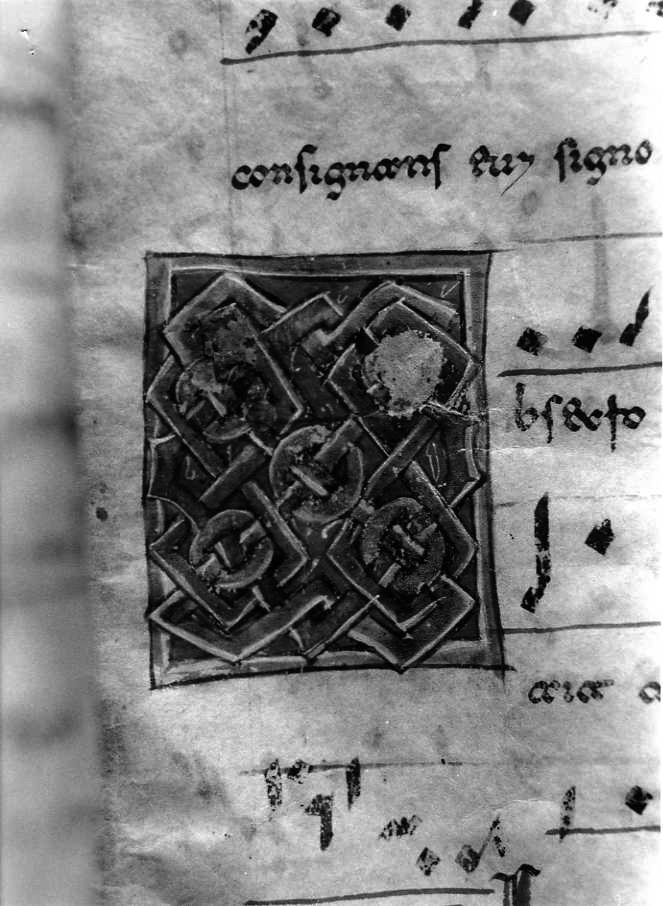 motivo decorativo a intreccio (miniatura) - ambito cassinese (fine/inizio secc. XII/ XIII)