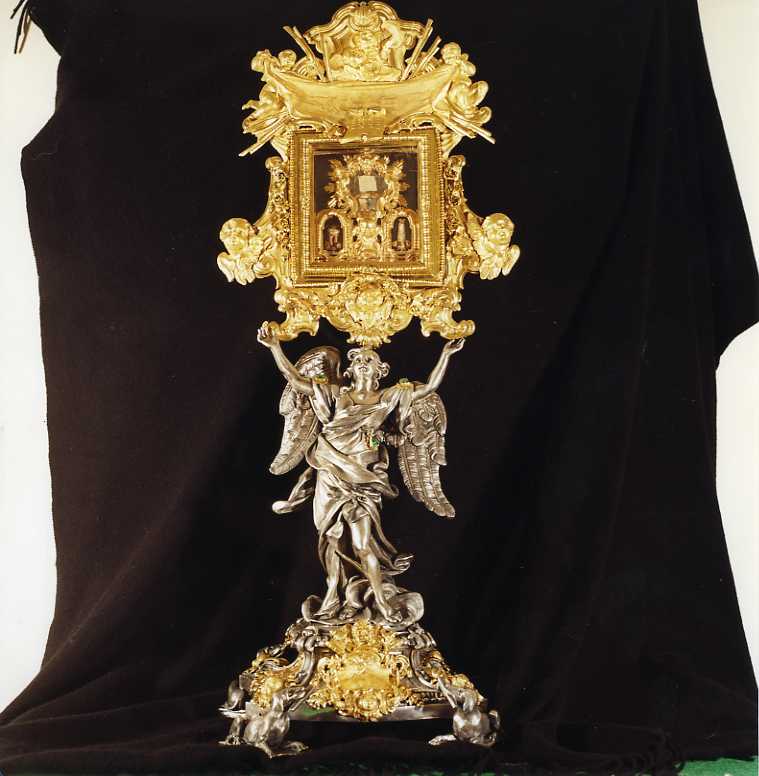 reliquiario - a tabella - produzione romana (sec. XVIII)