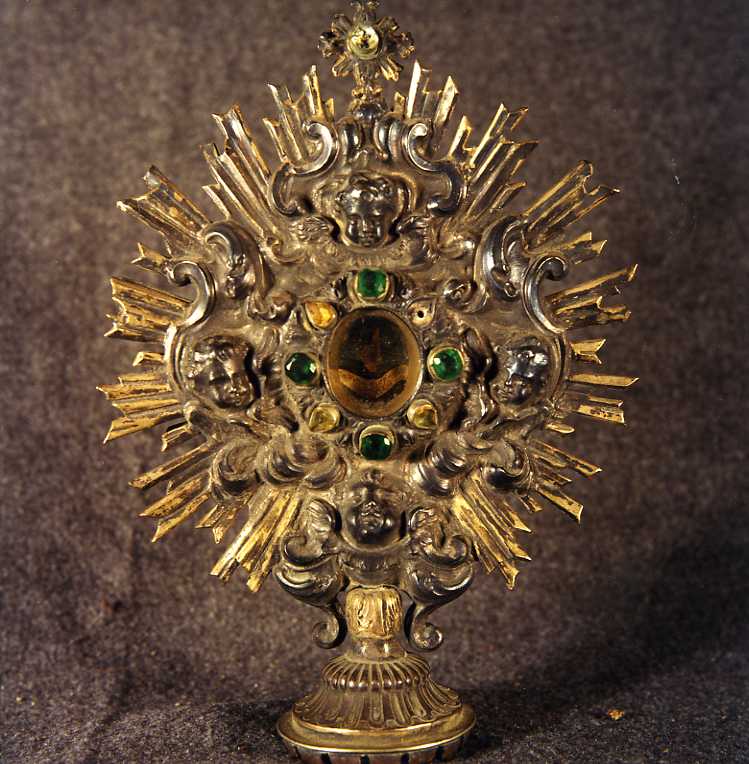 reliquiario - a ostensorio, frammento - bottega napoletana (seconda metà sec. XVIII)