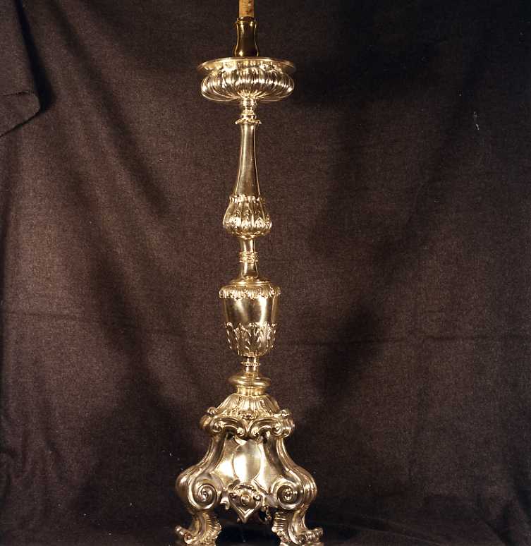 candelabro, serie - bottega napoletana (seconda metà sec. XVIII)