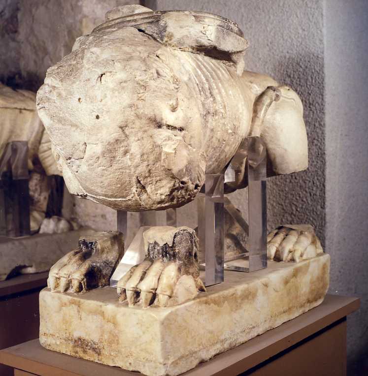 leone (scultura, elemento d'insieme) di Nicola Monteforte da (sec. XIV)