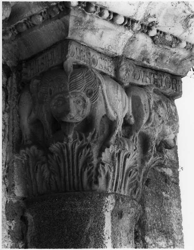 motivi decorativi vegetali e animali (semicapitello figurato) - bottega campana (sec. XIII)