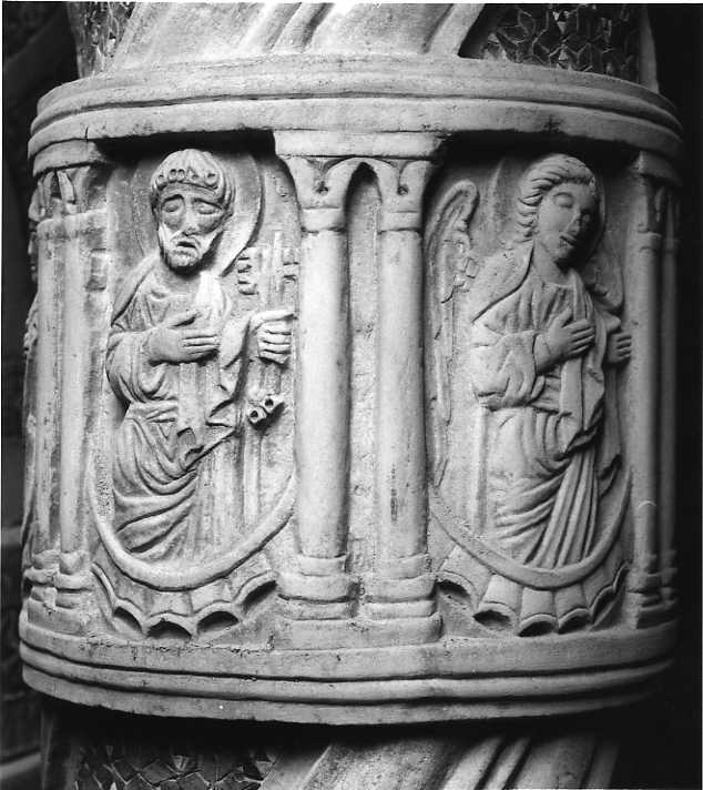 San Pietro e angelo (rilievo, elemento d'insieme) di Pellegrino (sec. XIII)
