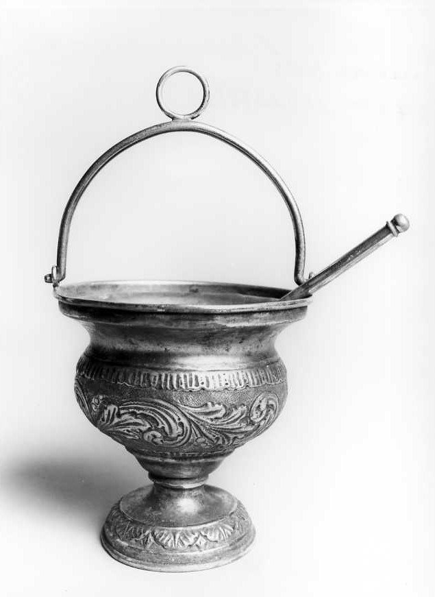 secchiello per l'acqua benedetta - bottega campana (prima metà sec. XIX)