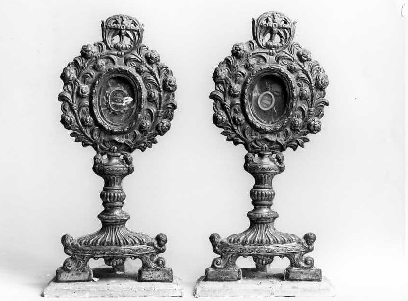 reliquiario-ostensorio, coppia - bottega napoletana (sec. XVIII)