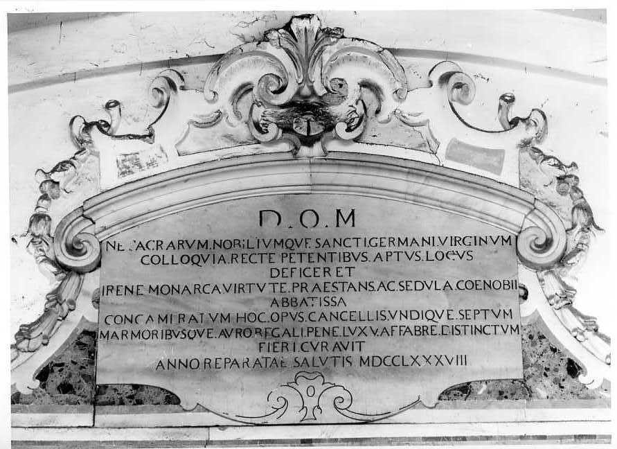 lapide commemorativa - bottega campana (sec. XVIII)