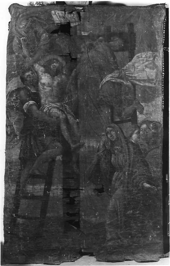 deposizione di Cristo dalla croce (dipinto) - ambito napoletano (sec. XVII)