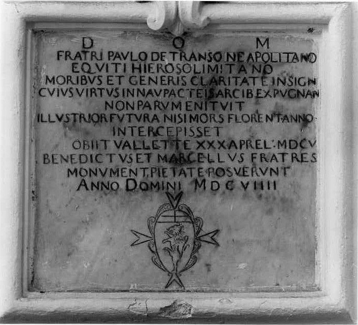 lastra tombale - bottega Italia meridionale (sec. XVII)