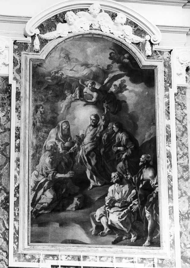 Cristo consegna le chiavi a San Pietro (dipinto) - ambito napoletano (ultimo quarto sec. XVIII)