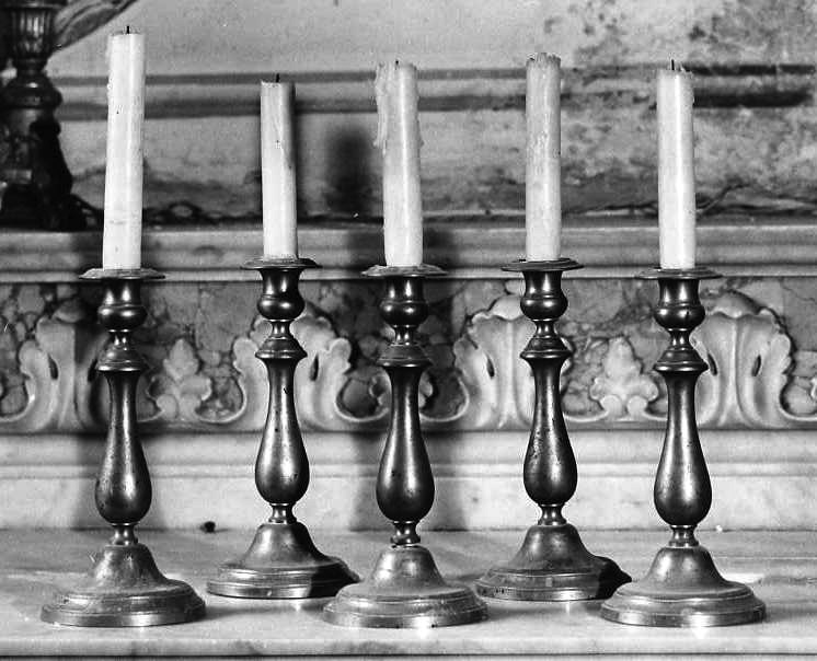 candeliere, serie - bottega campana (seconda metà sec. XVIII)