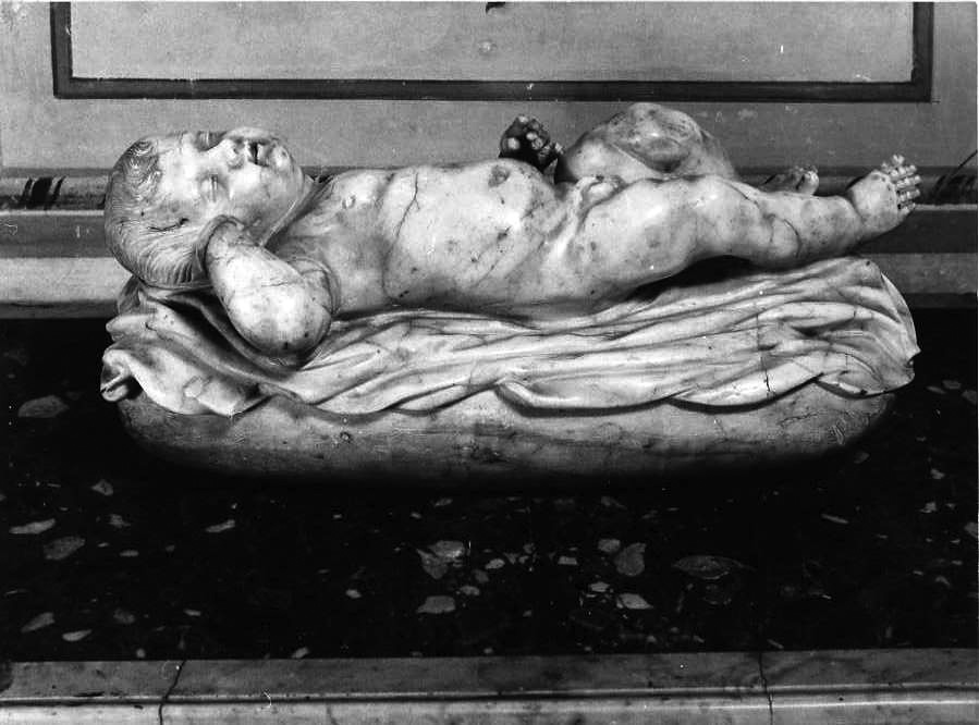 Gesù Bambino dormiente sulla croce (scultura) di Martino S (attribuito) (sec. XIX)