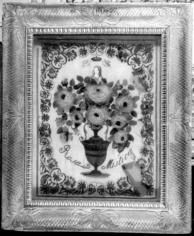 Rosa Mistica (decorazione a ricamo) - manifattura campana (seconda metà sec. XVIII)