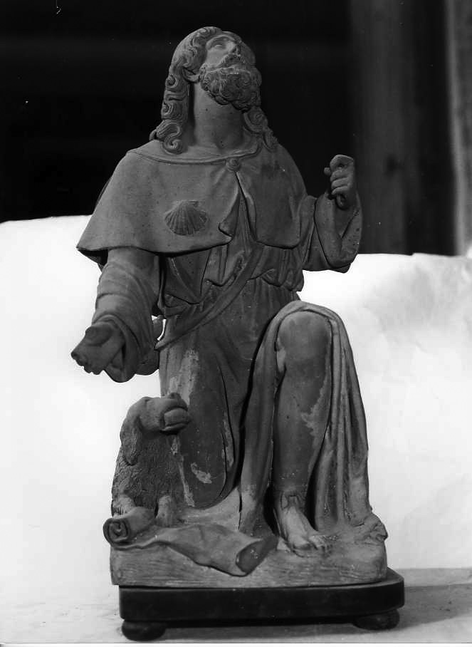 San Rocco guarisce gli animali (scultura) - bottega campana (sec. XIX)