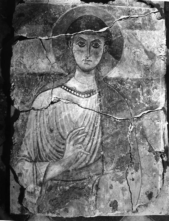 figura maschile (dipinto, frammento) - ambito campano (sec. X)