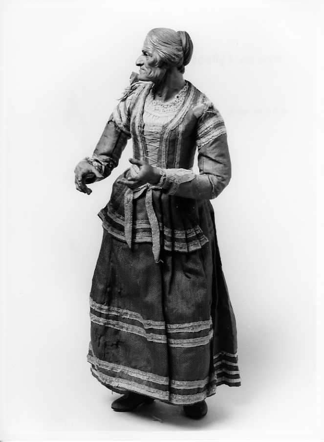 donna anziana (statuetta di presepio) di Celebrano Francesco (seconda metà sec. XVIII)