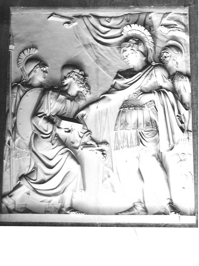 Iassile in Egitto offre ad Alessandro tutti i suoi averi (rilievo) di Calì Gennaro, Angelini Tito (sec. XIX)