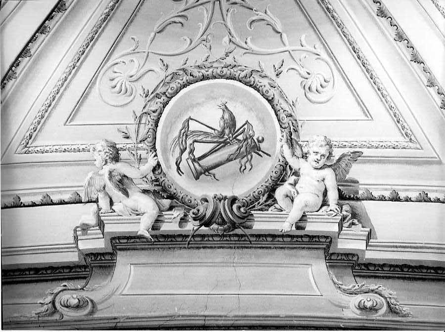 angelo con simbolo della passione: croce (dipinto) - ambito napoletano (seconda metà sec. XVIII)