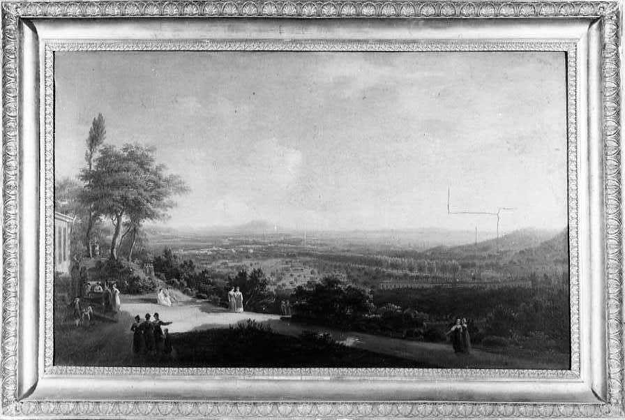 paesaggio con architetture (dipinto) di Fergola Salvatore (sec. XIX)