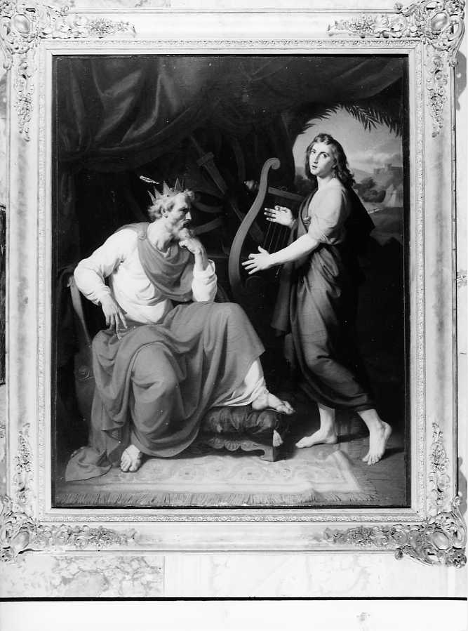 David alla corte di Saul (dipinto) di Postiglione Raffaele (sec. XIX)