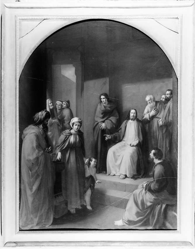 Cristo mostra ai farisei la vedova che fa l'elemosina (dipinto) di Nicoli Luigi (prima metà sec. XIX)