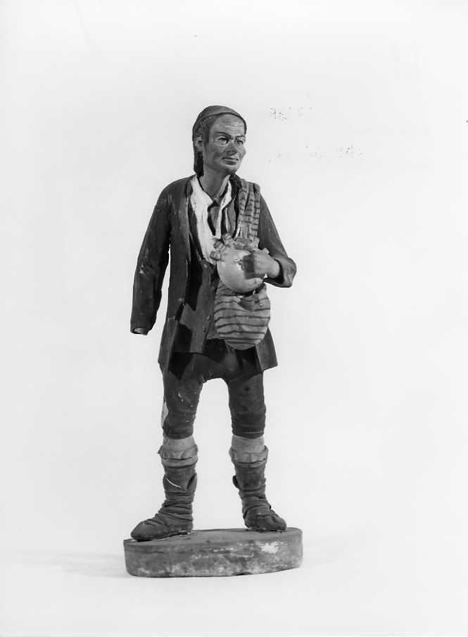 figura maschile (statuetta di presepio) - bottega siciliana (sec. XIX)