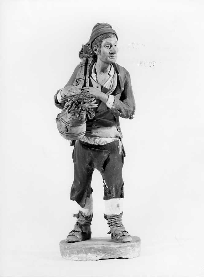 figura maschile (statuetta di presepio) - bottega siciliana (sec. XIX)