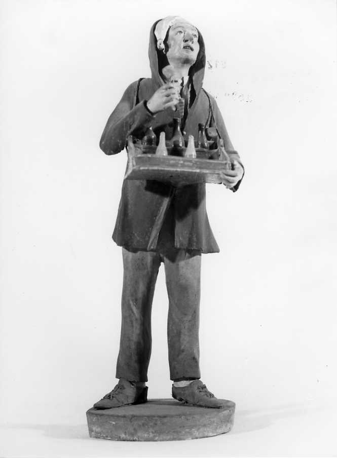 figura maschile (statuetta di presepio) - bottega siciliana (sec. XIX)