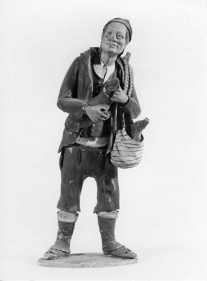 figura maschile (statuetta di presepio) - bottega siciliana (sec. XIX)