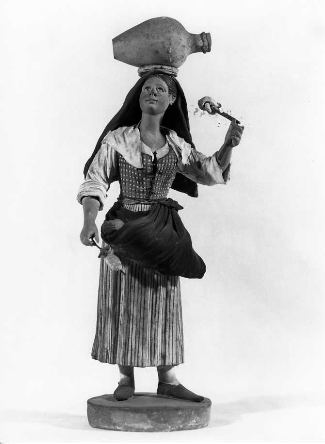 figura femminile (statuetta di presepio) - bottega siciliana (sec. XIX)