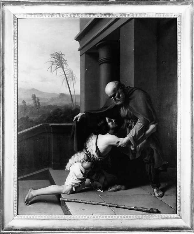 ritorno del figliol prodigo (dipinto, opera isolata) di Rizzo Luigi (sec. XIX)