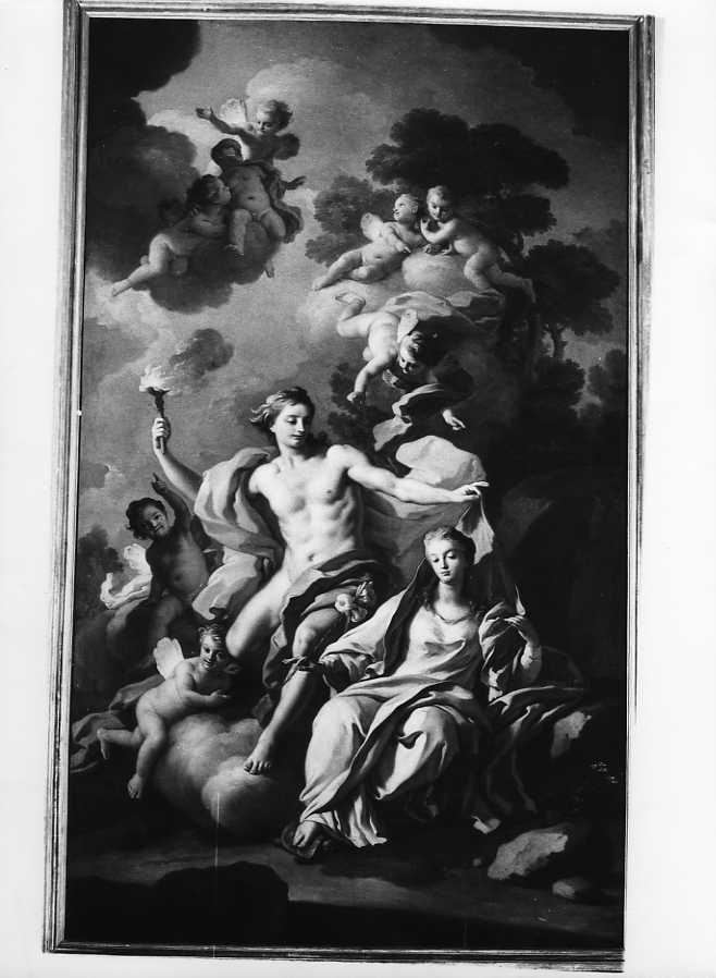 IMENE E LA PUDICIZIA (dipinto) di De Mura Francesco (seconda metà sec. XVIII)