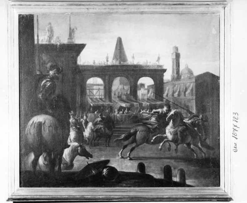 Fasti della Famiglia Farnese, episodio delle nozze di Elisabetta Farnese (dipinto, serie) di Spolverini Ilario (prima metà sec. XVIII)