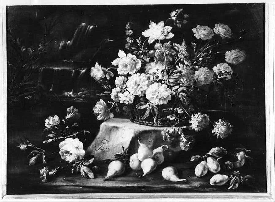 Natura morta con fiori e frutta, Natura Morta (dipinto, opera isolata) di Cusati Gaetano (metà sec. XVIII)