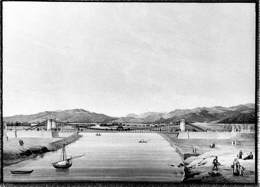 Ponte Borbonico sul Garigliano, Paesaggio (dipinto, opera isolata) di Fergola Salvatore (prima metà sec. XIX)