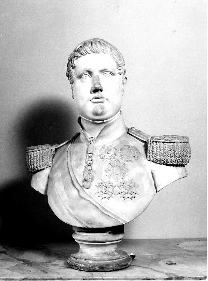 Ferdinando II di Borbone, busto di Ferdinando II di Borbone (scultura, opera isolata) di Cariello Andrea (attribuito) (secondo quarto sec. XIX)