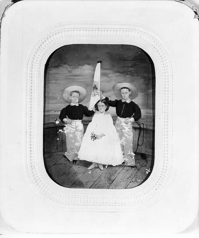 Ritratto dei figli di Francesco I di Borbone (stampa) di Alphonse Bernoud (sec. XIX)