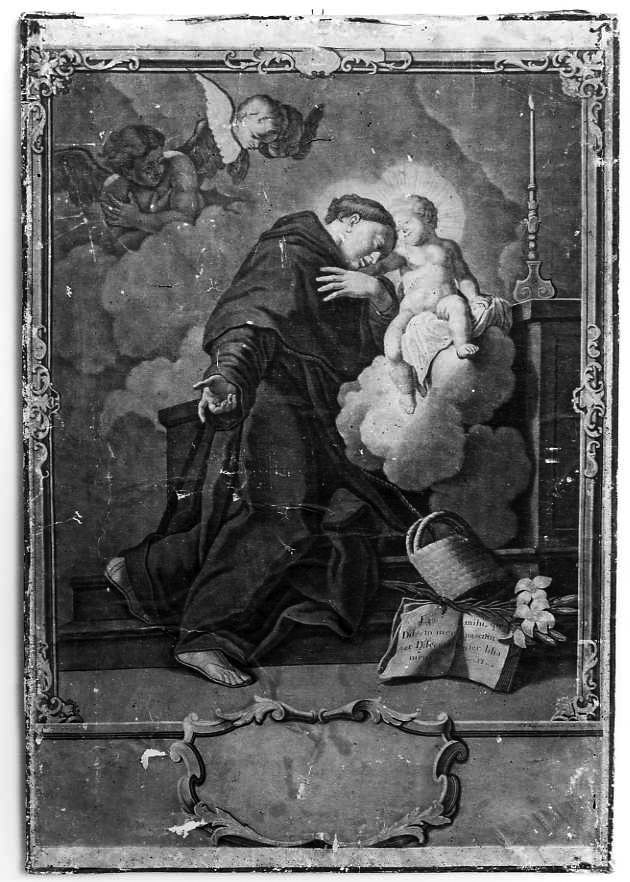 Sant'Antonio da Padova con il bambino (stampa) di Rugendas Georg Philipp, Grasso Antonio (prima metà sec. XVIII)