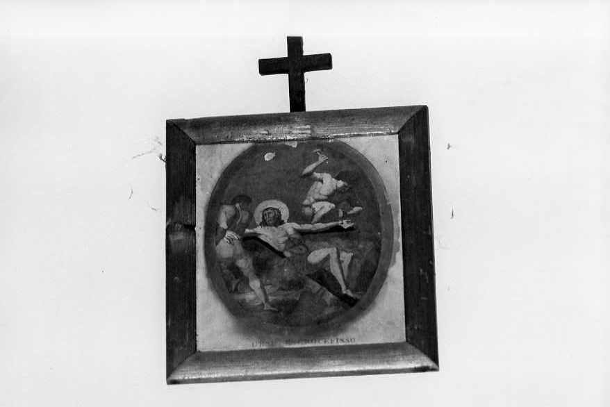 stazione XI: Gesù inchiodato alla croce (stampa) - ambito campano (sec. XIX)