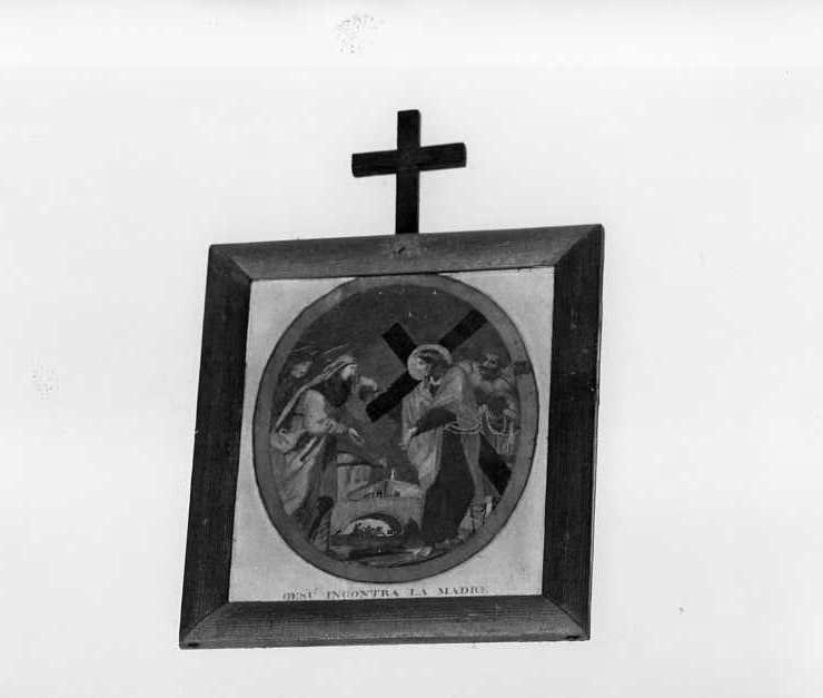 stazione IV: Gesù incontra la Madonna (stampa) - ambito campano (sec. XIX)