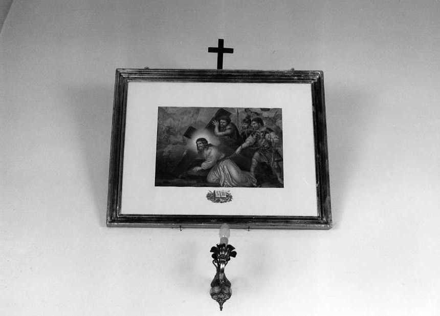 stazione III: Gesù cade sotto la croce la prima volta (stampa) - ambito campano (inizio sec. XX)