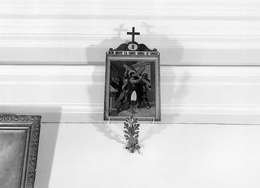 stazione II: Gesù caricato della croce (stampa) - ambito campano (sec. XIX)