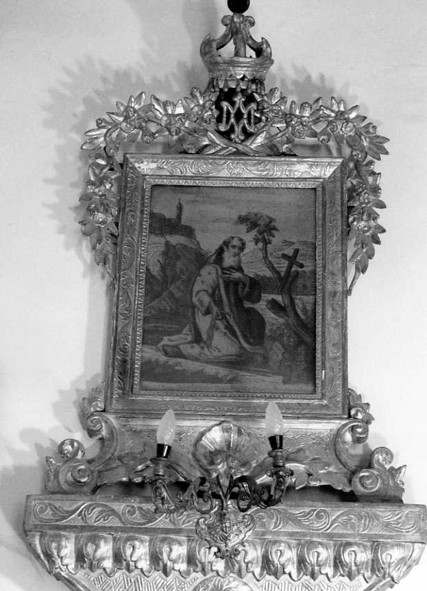 Santo in preghiera (stampa) - ambito campano (metà sec. XIX)