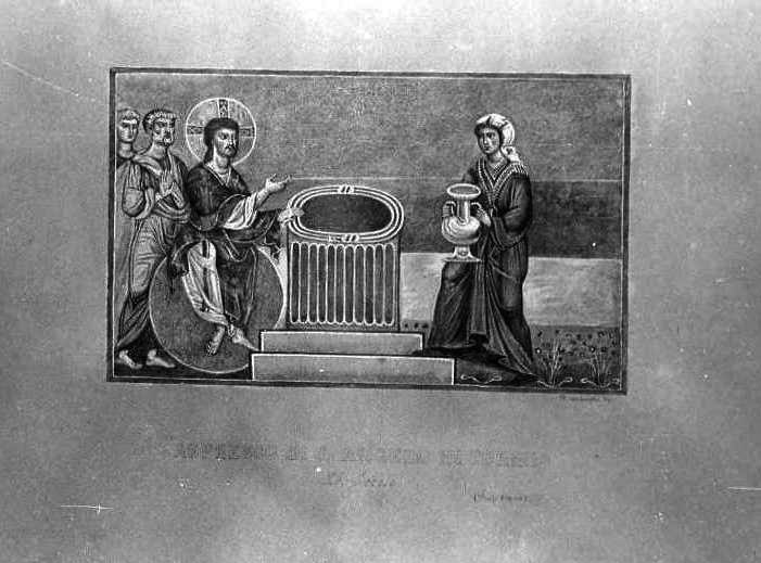 Cristo e la samaritana al pozzo (disegno) di Autoriello Francesco (attribuito) (prima metà sec. XX)